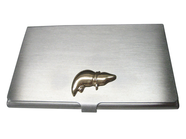 Gold Toned Anatomical Medical Hepatologist Liver Business Card Holder