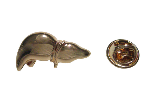 Gold Toned Anatomical Medical Hepatologist Liver Lapel Pin