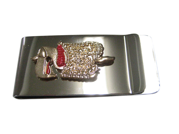 Gold Toned Anatomical Medical Intestines Stomach Money Clip