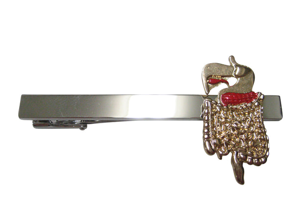 Gold Toned Anatomical Medical Intestines Stomach Tie Clip
