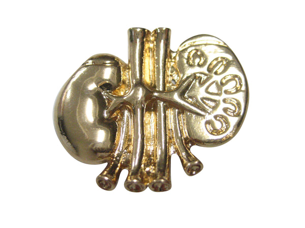 Gold Toned Anatomical Medical Nephrologists Kidney Magnet