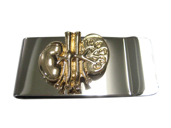Gold Toned Anatomical Medical Nephrologists Kidney Money Clip