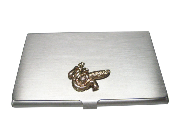 Gold Toned Anatomical Pancreas Business Card Holder