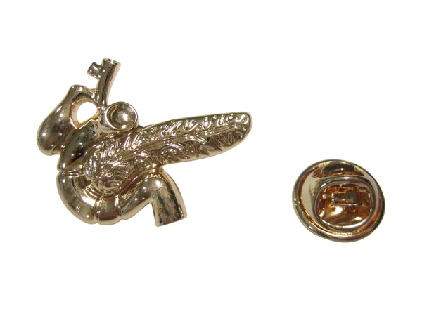 Gold Toned Anatomical Pancreas Lapel Pin