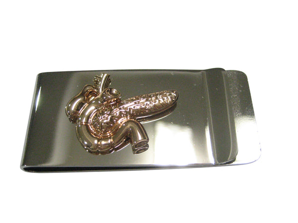 Gold Toned Anatomical Pancreas Money Clip