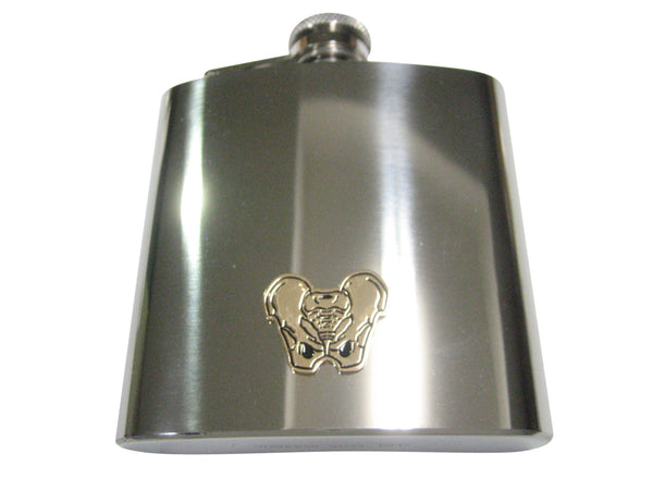 Gold Toned Anatomical Pelvis 6oz Flask