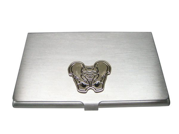 Gold Toned Anatomical Pelvis Business Card Holder