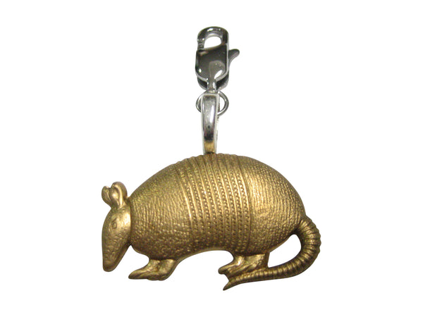 Gold Toned Armadillo Pendant Zipper Pull Charm