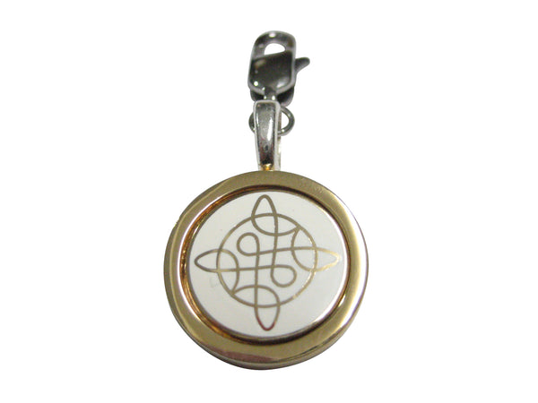 Gold Toned Celtic Design Pendant Zipper Pull Charm