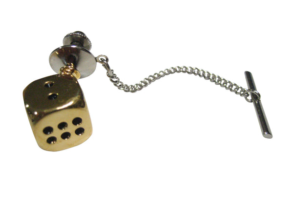 Gold Toned Dice Tie Tack