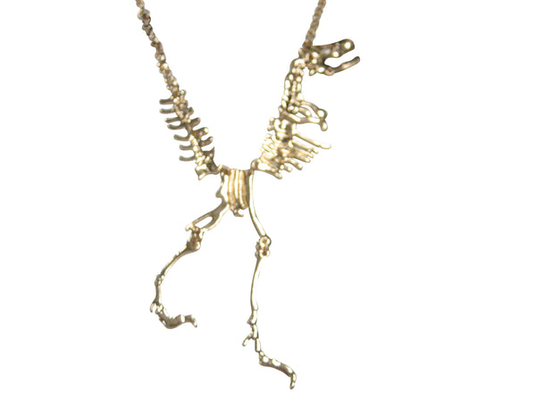 Gold Toned Dinosaur Fossil Necklace