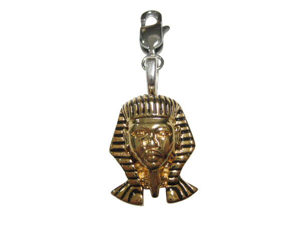Gold Toned Egyptian King Pharaoh Tut Tutankhamun Pendant Zipper Pull Charm