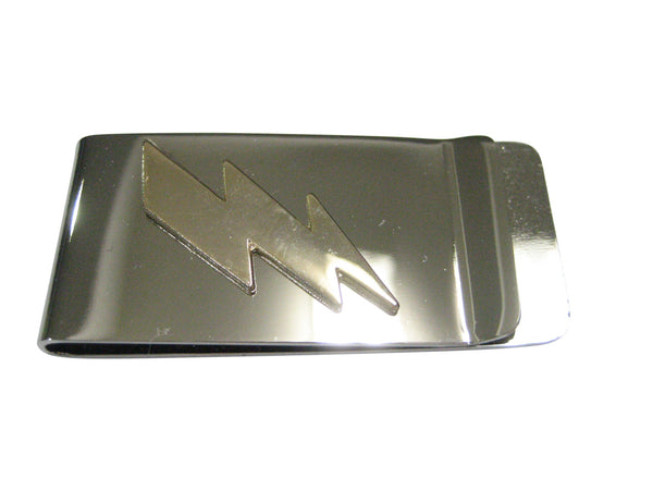 Gold Toned Lightning Bolt Money Clip