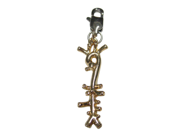 Gold Toned Medical Anatomical Aorta Artery Pendant Zipper Pull Charm