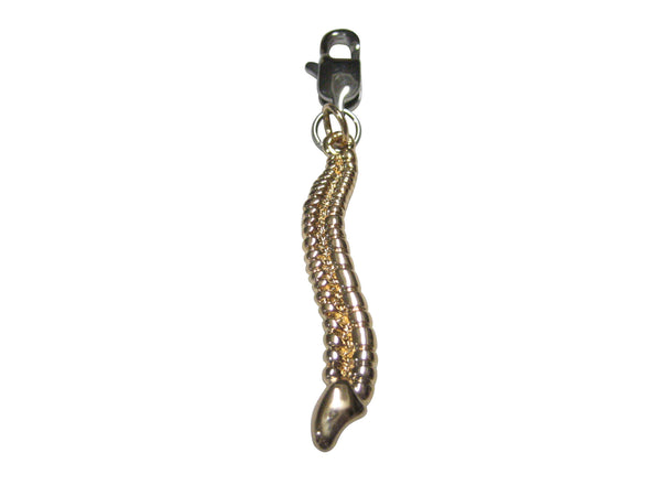 Gold Toned Medical Anatomical Cervical Vertebrae Bone Pendant Zipper Pull Charm