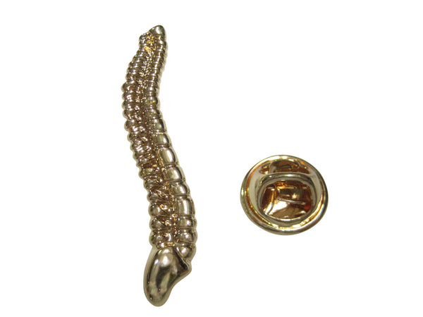 Gold Toned Medical Anatomical Cervical Vertebrae Lapel Pin