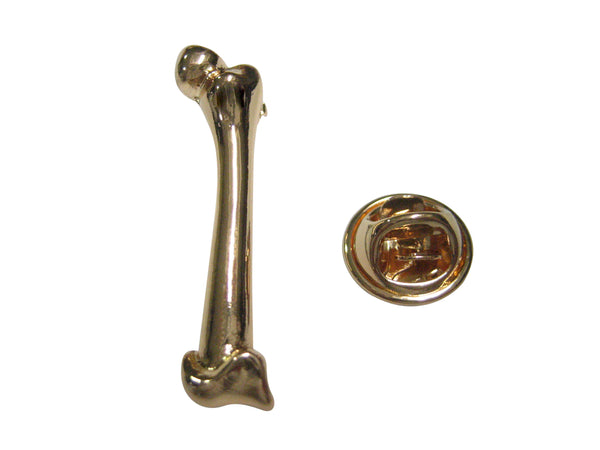 Gold Toned Medical Anatomy Femur Bone Lapel Pin