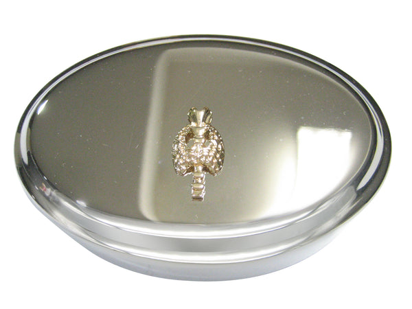Gold Toned Medical Endocrinology Symbol Oval Trinket Jewelry Box