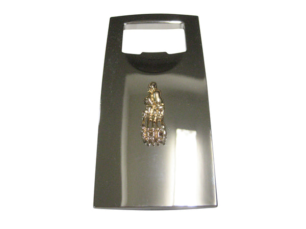 Gold Toned Medical Podiatrist Anatomical Foot Skeleton Bottle Opener