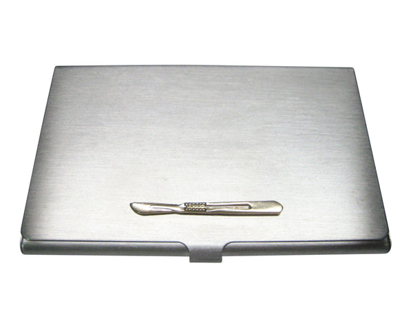 Gold Toned Medical Surgeon Scalpel Knife Business Card Holder