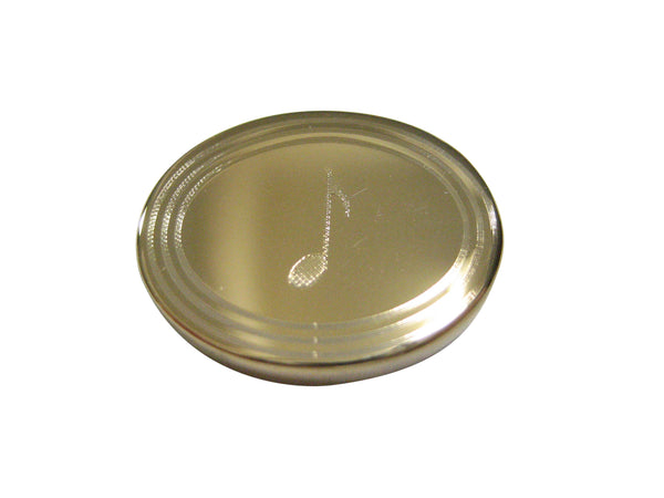 Gold Toned Oval Etched Single Quaver Musical Note Magnet