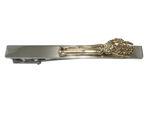 Gold Toned Skeleton Arm Tie Clip