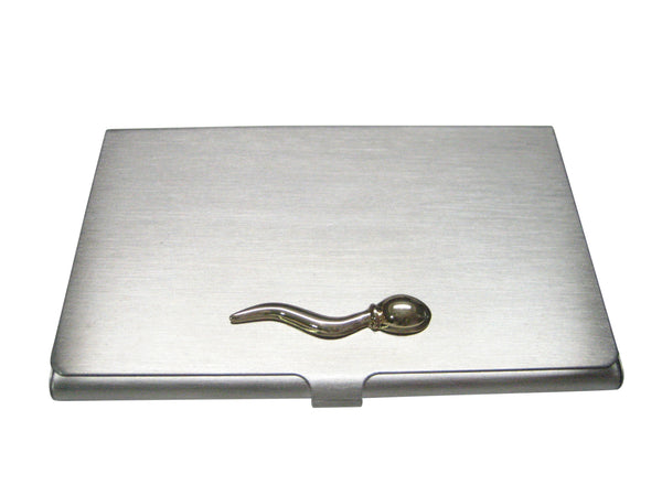 Gold Toned Sperm Cell Business Card Holder