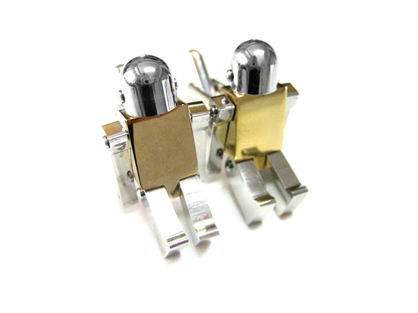 Gold Chrome Robot Cufflinks