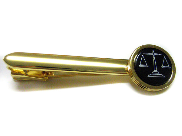 Golden Scale of Justice Tie Clips