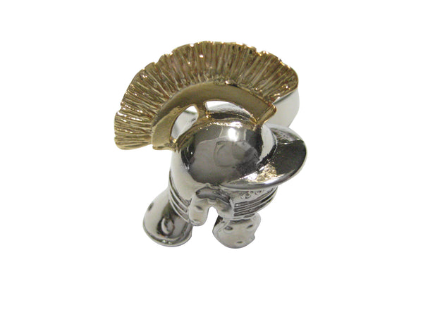 Gold Plumed Ancient Roman War Helmet Adjustable Size Fashion Ring