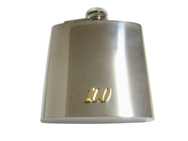 Gold Toned 100 Years 6 Oz. Stainless Steel Flask