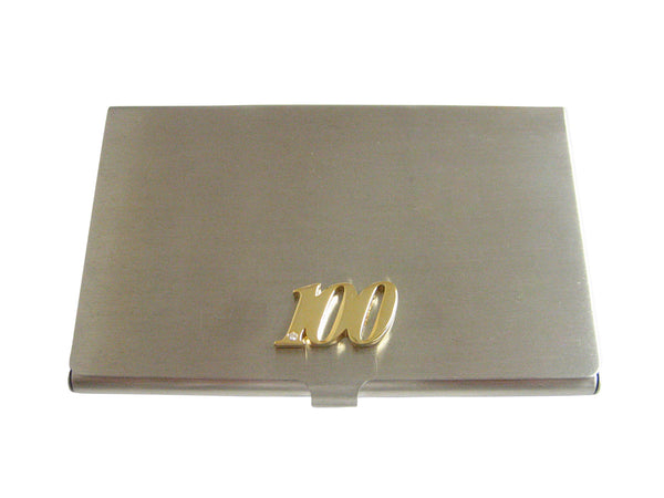Gold Toned 100 Years Business Card Holder