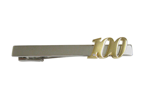 Gold Toned 100 Years Square Tie Clip