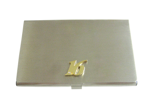 Gold Toned 16 Years Business Card Holder