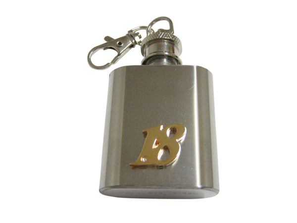 Gold Toned 18 Years 1 Oz. Stainless Steel Key Chain Flask