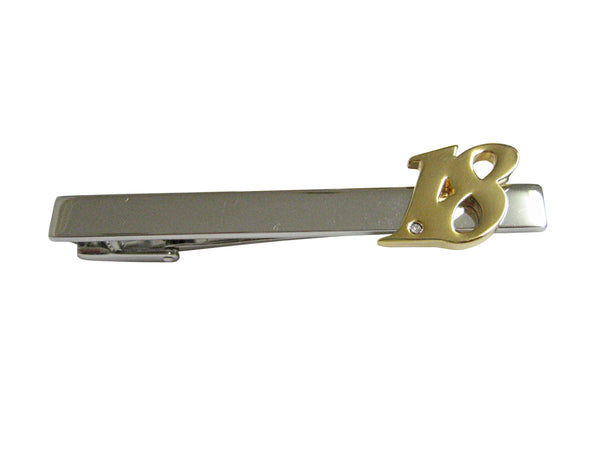 Gold Toned 18 Years Square Tie Clip