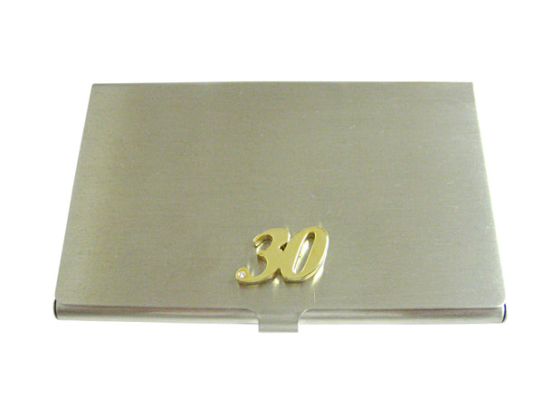Gold Toned 30 Years Business Card Holder