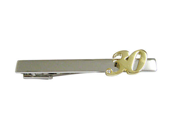 Gold Toned 30 Years Square Tie Clip