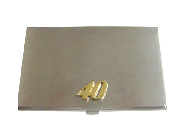 Gold Toned 40 Years Business Card Holder