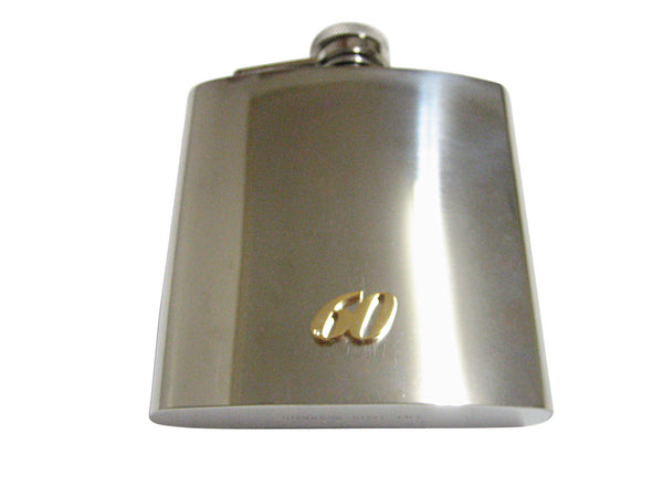 Gold Toned 60 Years 6 Oz. Stainless Steel Flask