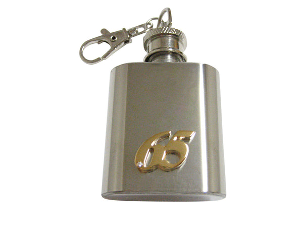 Gold Toned 65 Years 1 Oz. Stainless Steel Key Chain Flask