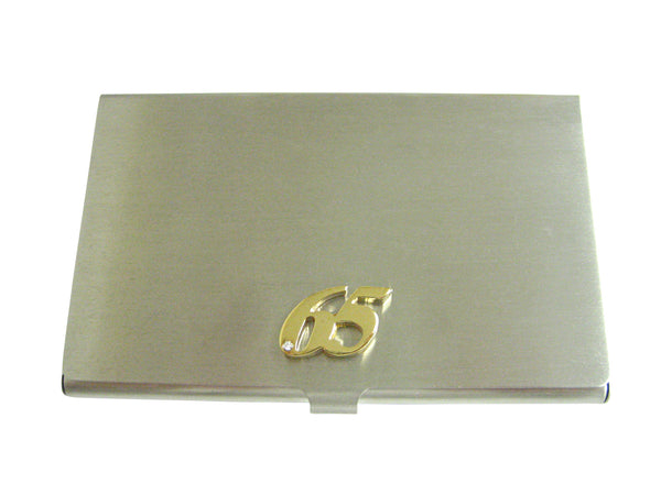 Gold Toned 65 Years Business Card Holder