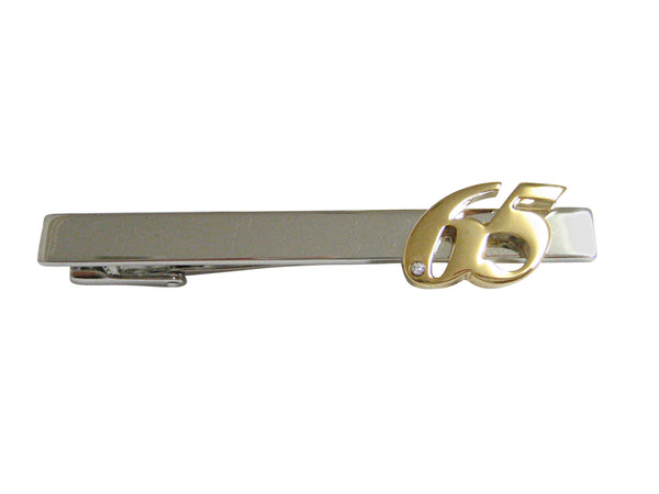 Gold Toned 65 Years Square Tie Clip