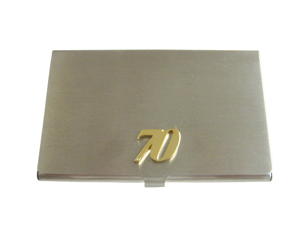Gold Toned 70 Years Business Card Holder