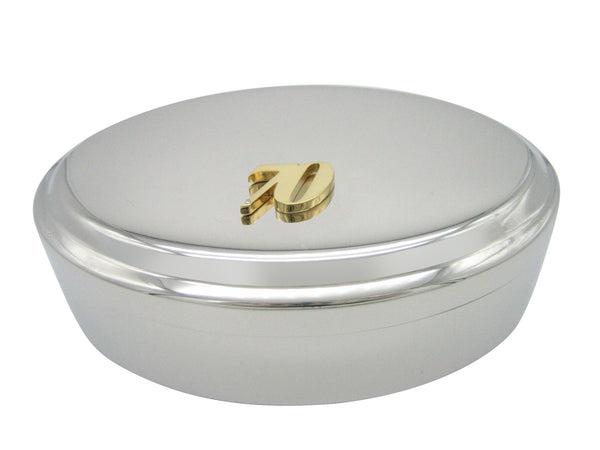 Gold Toned 70 Years Pendant Oval Trinket Jewelry Box