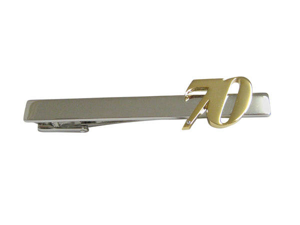 Gold Toned 70 Years Square Tie Clip