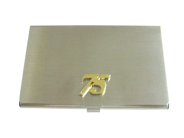 Gold Toned 75 Years Business Card Holder