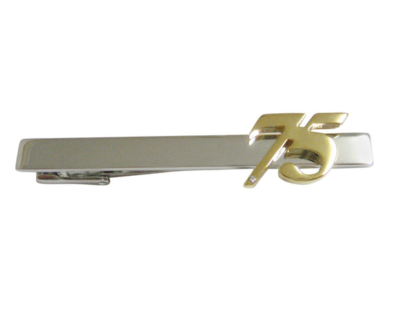 Gold Toned 75 Years Square Tie Clip