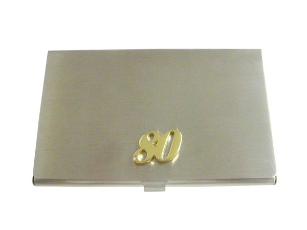 Gold Toned 80 Years Business Card Holder
