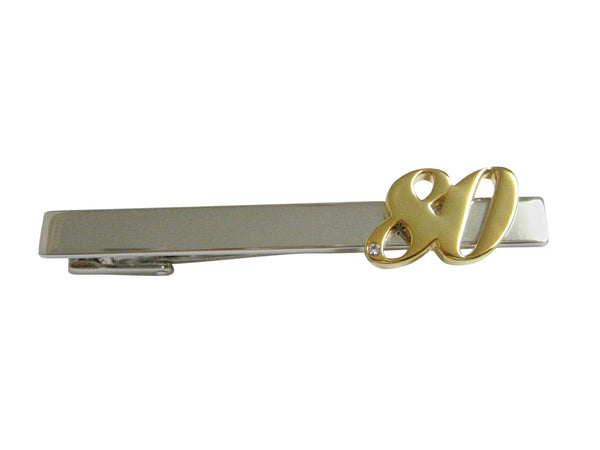 Gold Toned 80 Years Square Tie Clip
